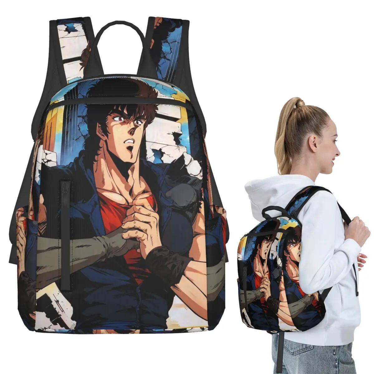 

Hokuto No Ken Anime Backpack Student BookBag Kids School Bag Computer Shoulder Bags Boys Girls