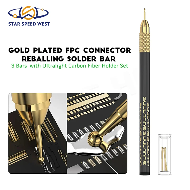 2UUL SC98 Tin Drag Needle Tape 3pcs Ultra Light Carbon Fiber Bracket Set Gold Plated FPC Connector Heavy Solder Glue
