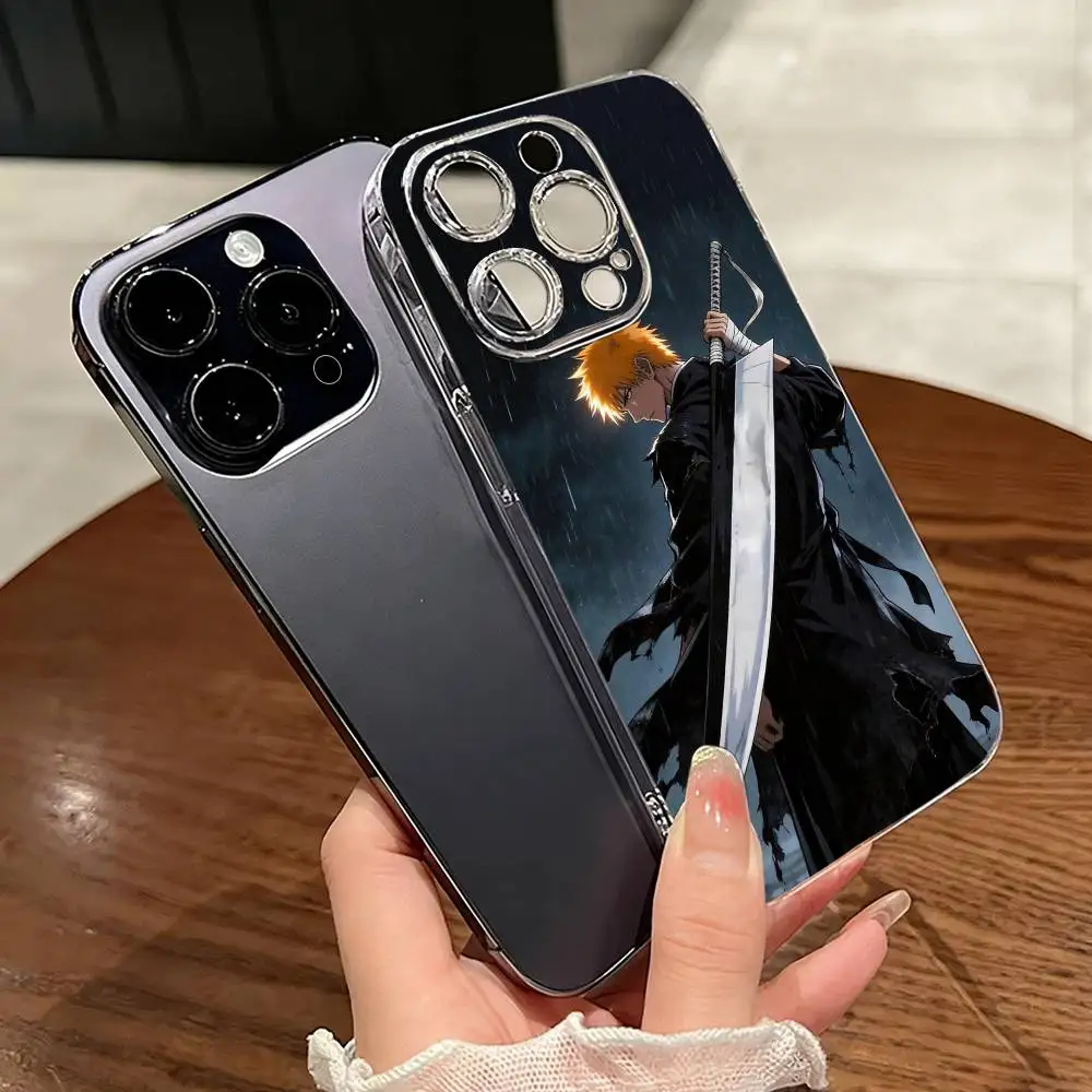 

B-Bleachs K-Kurosaki-i Ichigo Phone Case Transparent Silicone Soft For iPhone 17 16 15 14 13 12 11 Mini Pro Max Plus