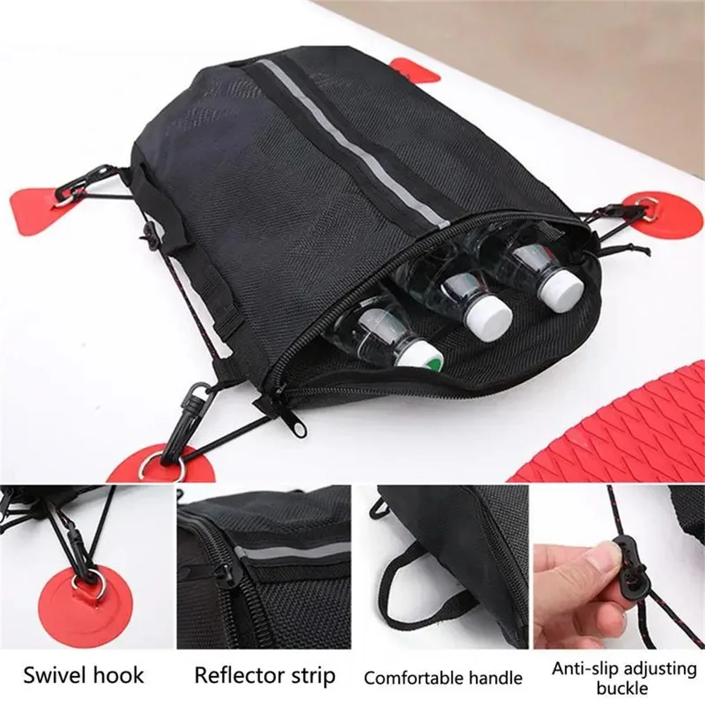 Paddleboard Deck Bag Cooler Deck Bag With Reflective Strip Hook Sealed Zipper Anti Slip Regulator Waterproof Storage Bag