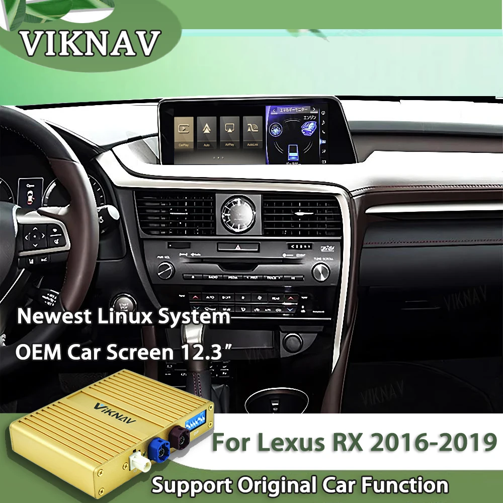 VIKNAV Linux Decoder Box For 12.3 Inch Lexus RX 2016 2017 2018 2019 Navigation Linux Interface Multimedia Player