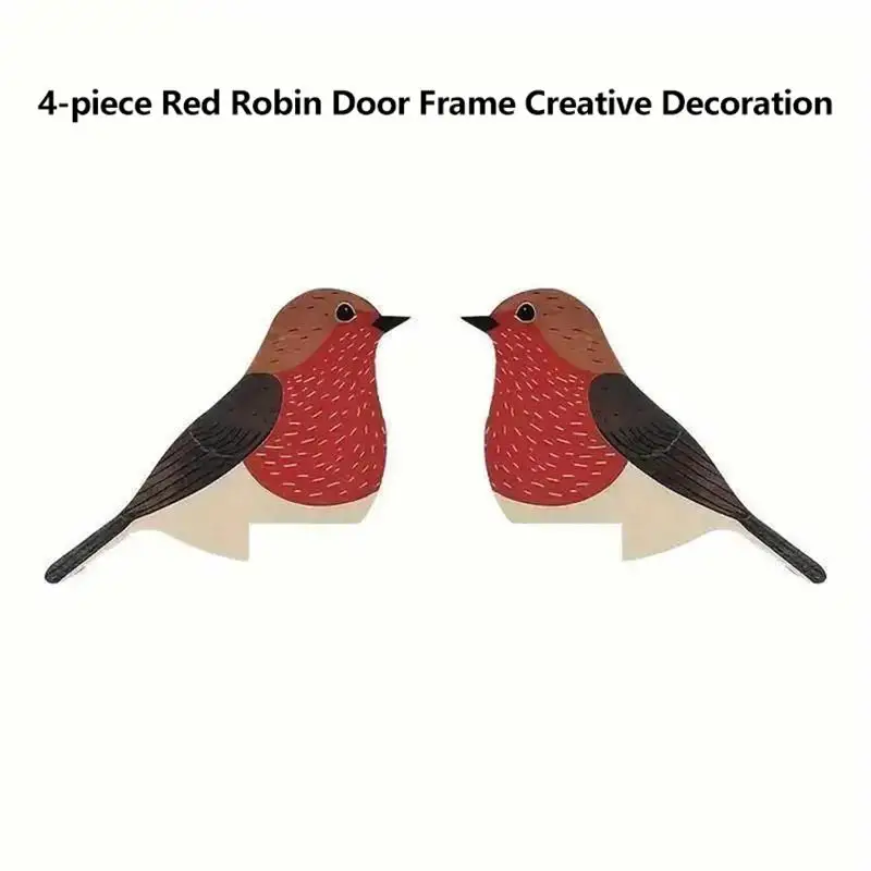 Bohemian Wooden Bird Silhouette Ornaments 4Pack Handcrafted Desk Decorations for Home Office Display