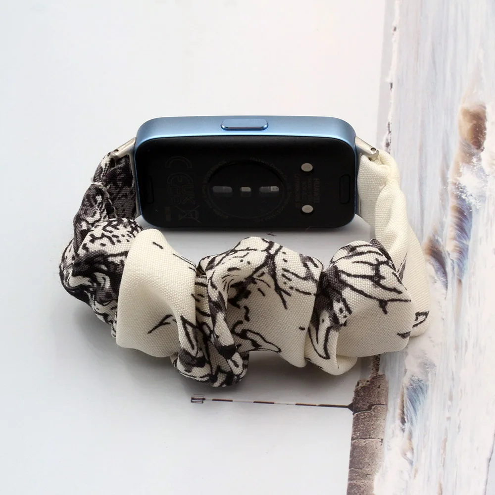 Stoffbänder für Huawei Band 11/11 Pro, Ersatzarmband, dehnbares Scrunchies-Uhrenarmband für Damen/Mädchen