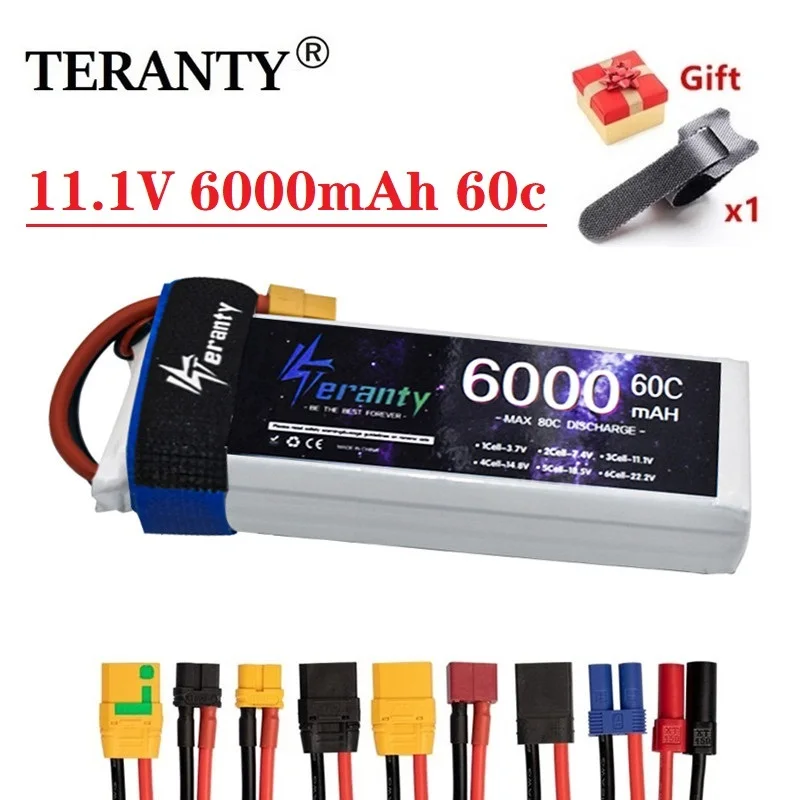 3s 6000mAh 11.1V 60C LiPo Battery For RC Helicopter Aircraft Quadcopter Cars Airplane 11.1V 3S Battery With T 2P XT60 XT90 Plug