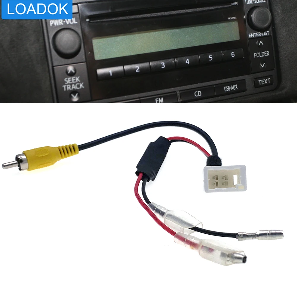 

4 Pin Car Rear view Camera RCA Video Convert Adapter Cable Original Car Screen Plug For Toyota 86 RAV4 LAND CRUISER RX330