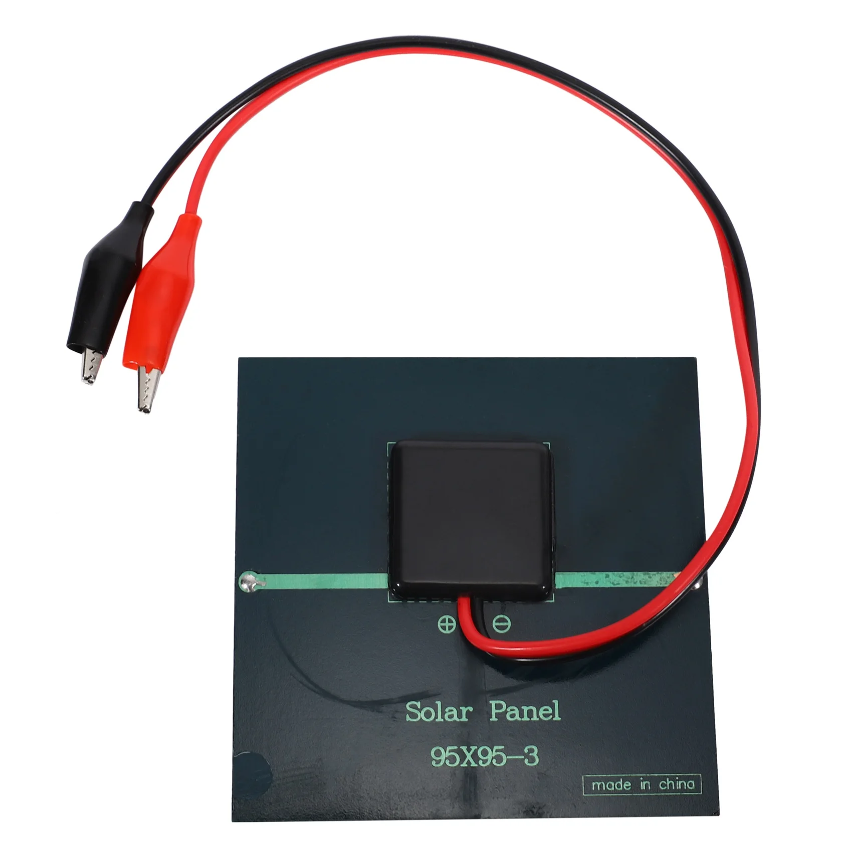 1W 5.5V Solar Cell Epoxy Polycrystalline Solar Panel+Clip For Charging 3.7V Battery System Toy LED Light Study 95*95MM