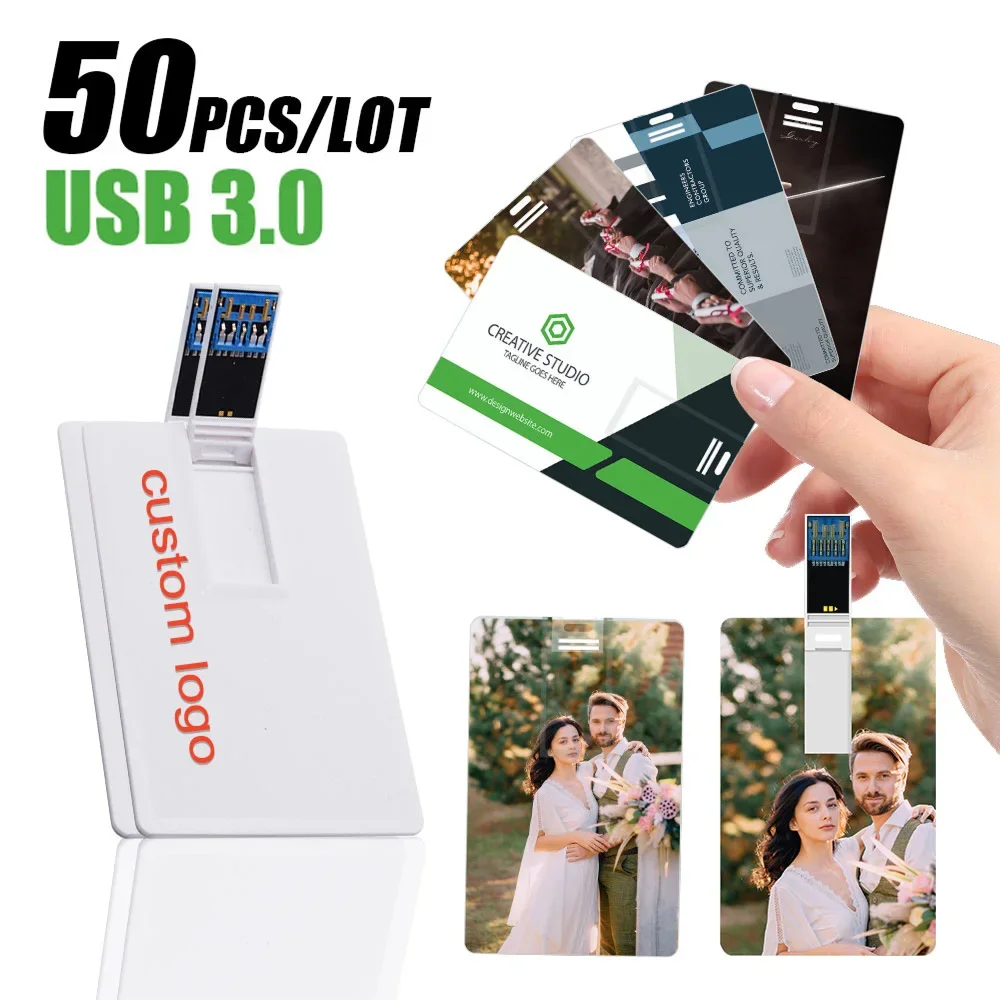 

50pcs/lot Credit Card Master card USB 3.0 Flash Drive 64GB 32GB16GB 8GB Pendrive Memory Stick Real Capacity Business Custom Logo