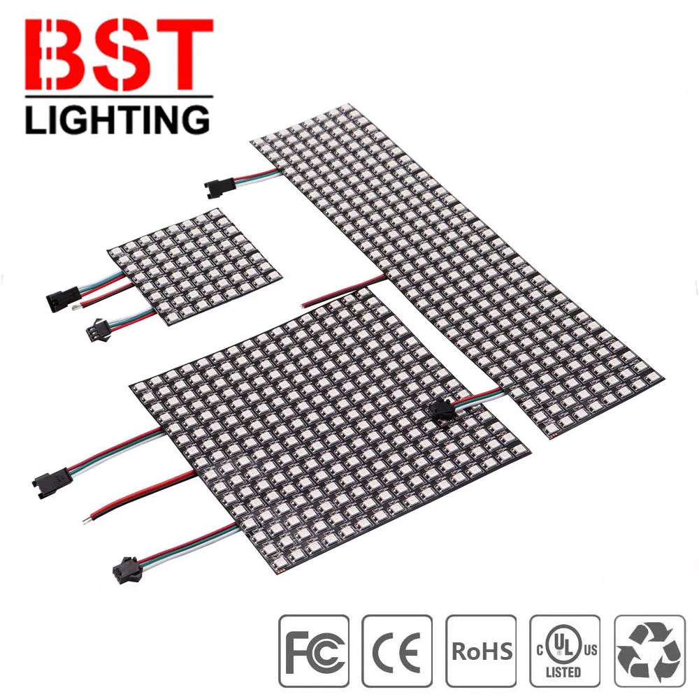 WS2812B Digital Flexible LED Pixels Panel Strip 8X8 16X16 8X32 WS2812 Individually Addressable LED Module Matrix Screen DC5V