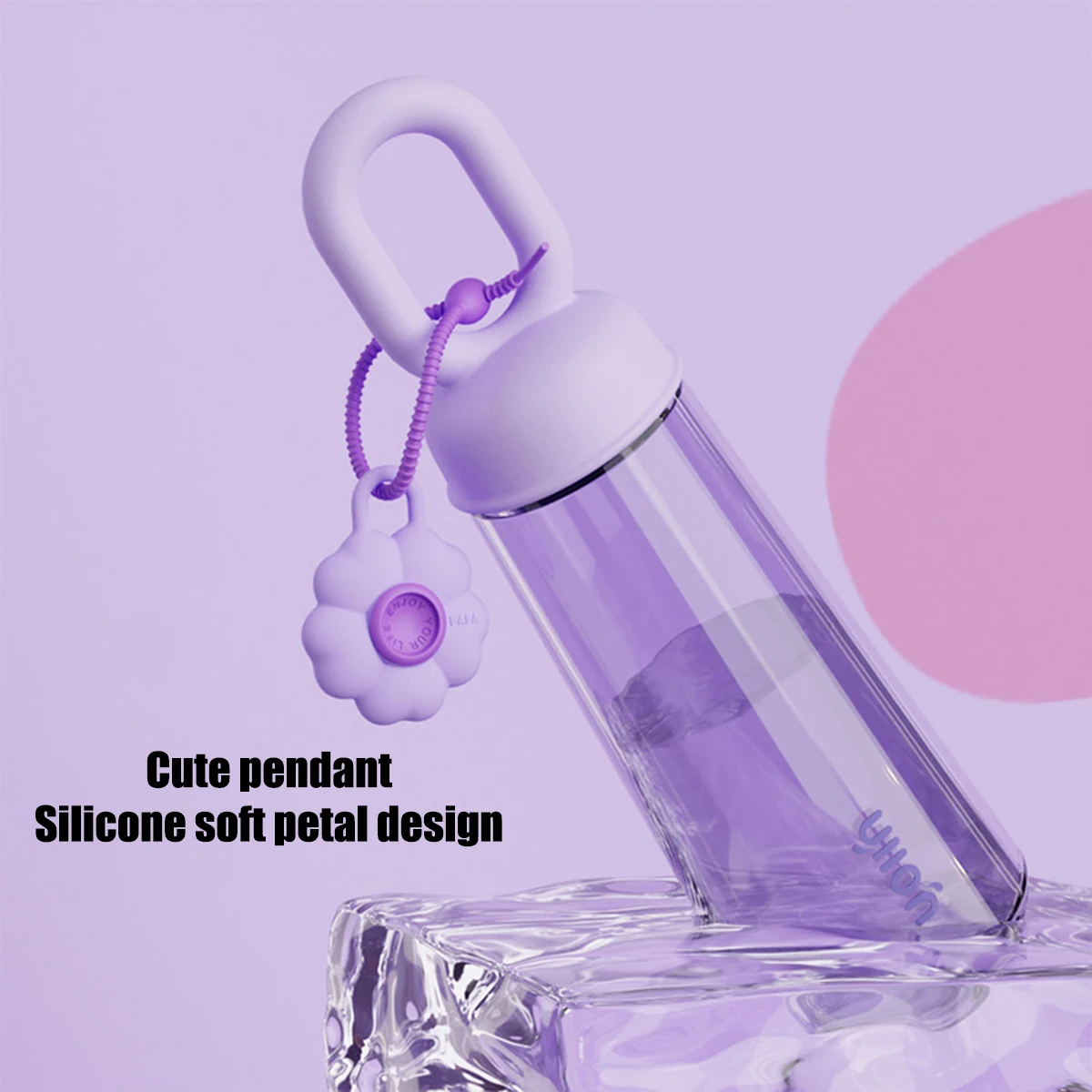 الإبداعية البتلة المحمولة العالمي في الهواء الطلق عالية الجمال المرأة كوب ماء بلاستك طالب سعة كبيرة ضوء كوب محمول فاخر #3