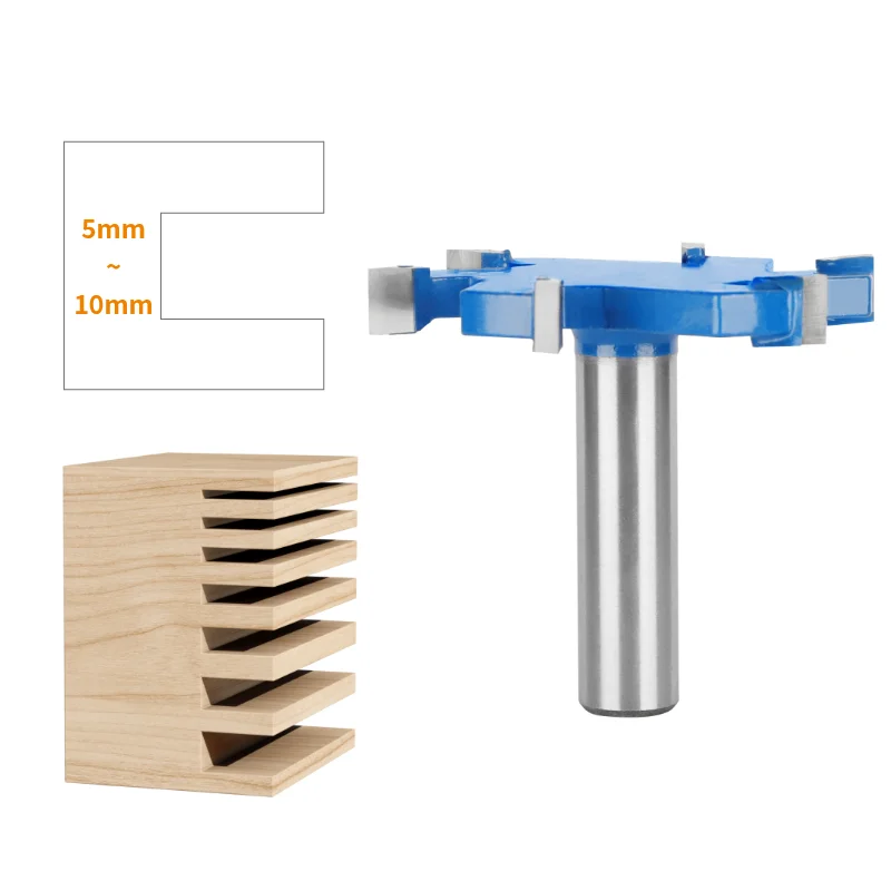 For Wood Bit Face Mill End Mill Tools Six Blade Z6 T Type Slotting Cutter 6 Cutters Router Bit Woodworking Milling Cutter