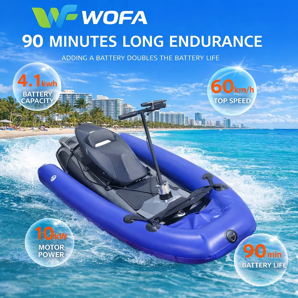 Outdoor Water Sports Jet Ski ABS EPP Carbon Fiber Material 60 km/h Max Speed Scenic Area Entertainment Electric Go-Kart Boat