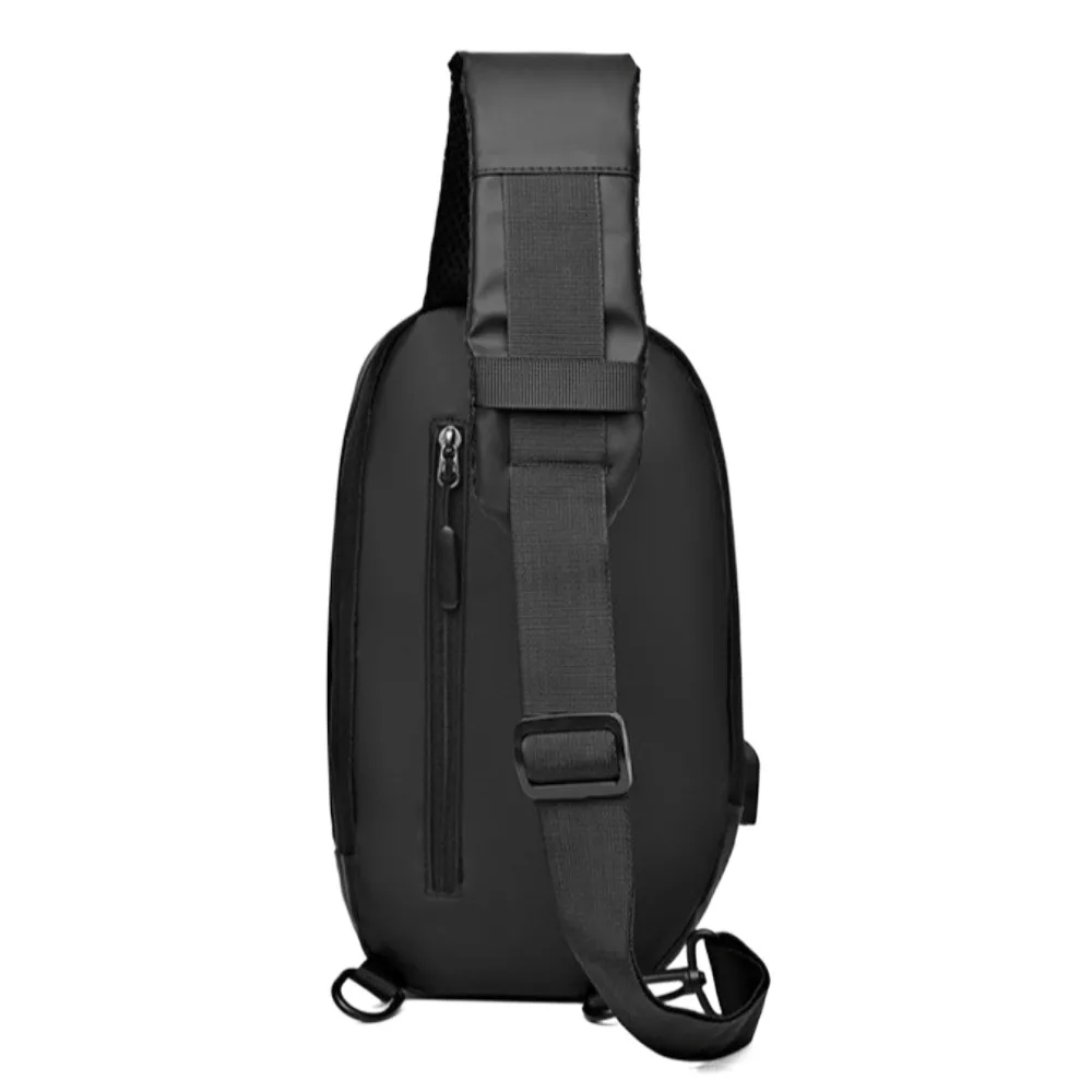 

PU Men's Chest Bag Solid Color Multifunctional Sling Shoulder Bag Adjustable Strap Large Capacity Male Crossbody Bag Male