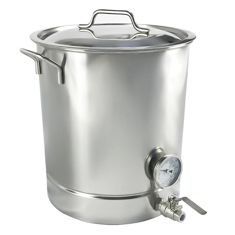 

Commercial Brew Stainless Steel Kettle Stock Pot Tap Kegerator Dispenser for Beer Wine Soda Bar Restaurant 30L/40L/60L