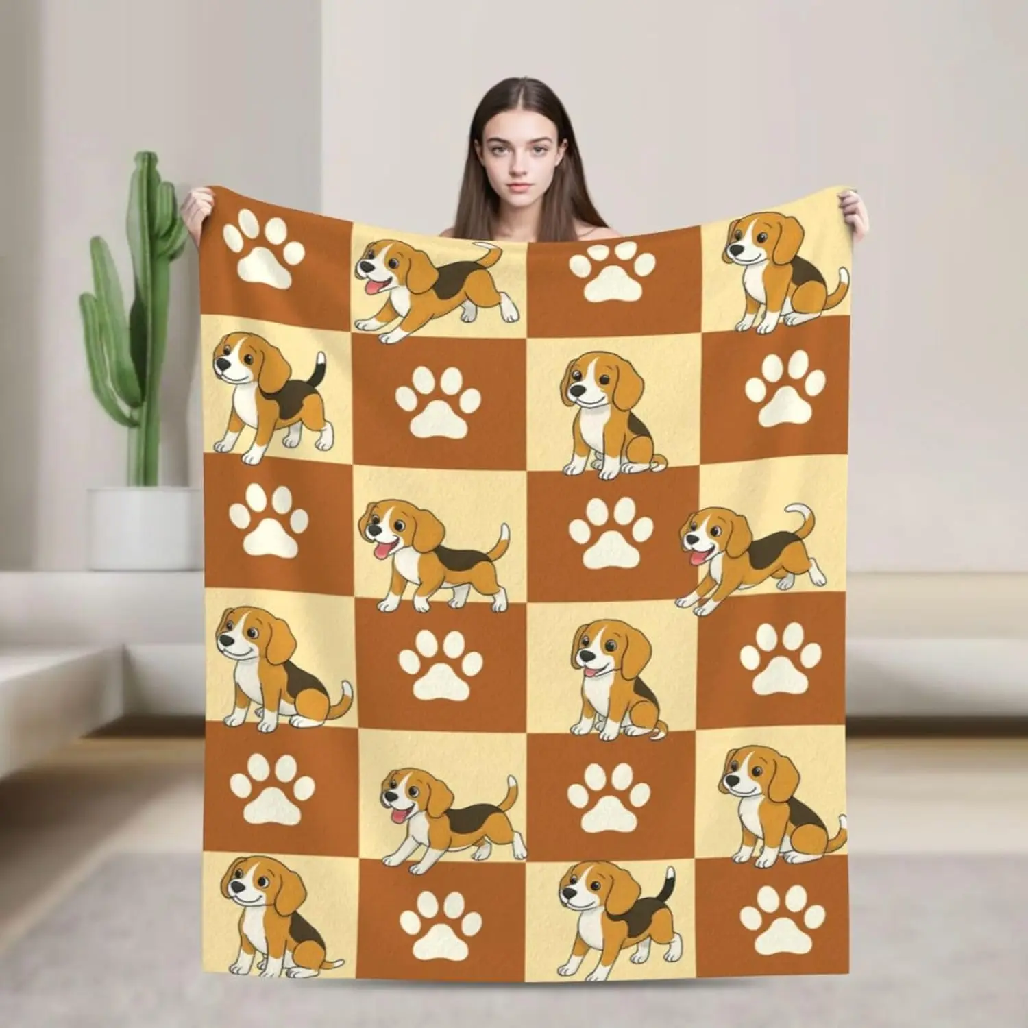 Beagle Blanket Gifts for Dogs Lover Throw Blanket Dog Theme Soft Cozy Fleece Fuzzy Plush Flannel Blankets for Women Girls Men