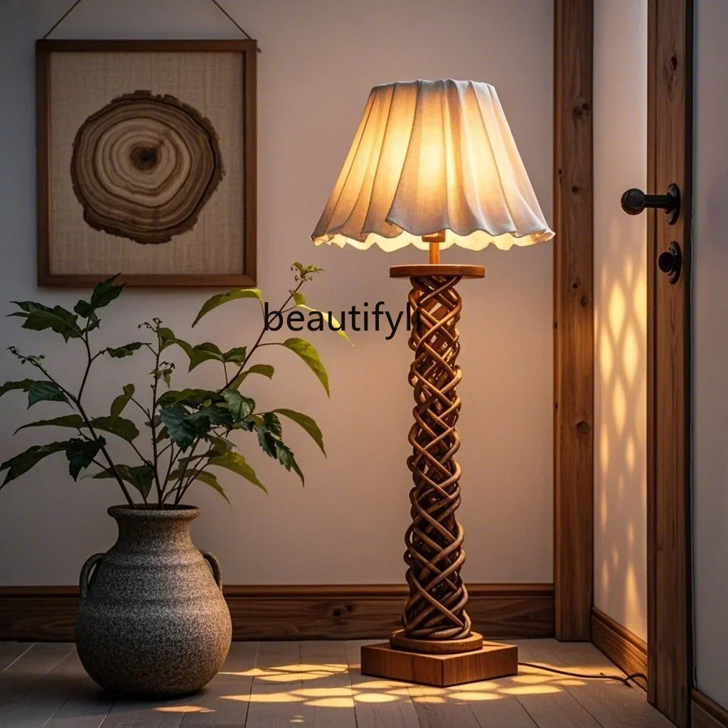 

ls 42French Retro Floor Lamp Living Room Sofa High-End Vintage Wabi-Sabi Style Bedroom Decorative