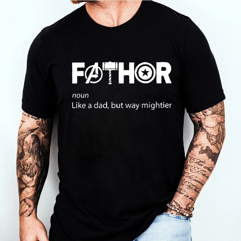 Father Noun T-Shirt Funny Definition Graphic Tee Clothing Men Short Sleeve Slogan Print Casual Streetwear Dad Daily Gift Tops