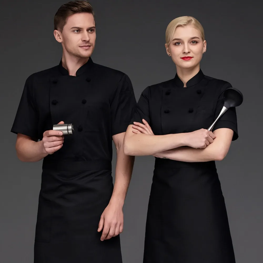 Chef-werkkleding Zweetabsorberend ademend net Hotel Korte mouwen Dineren Restaurant Keuken Mannelijke zomer Vrouwelijke werknemer