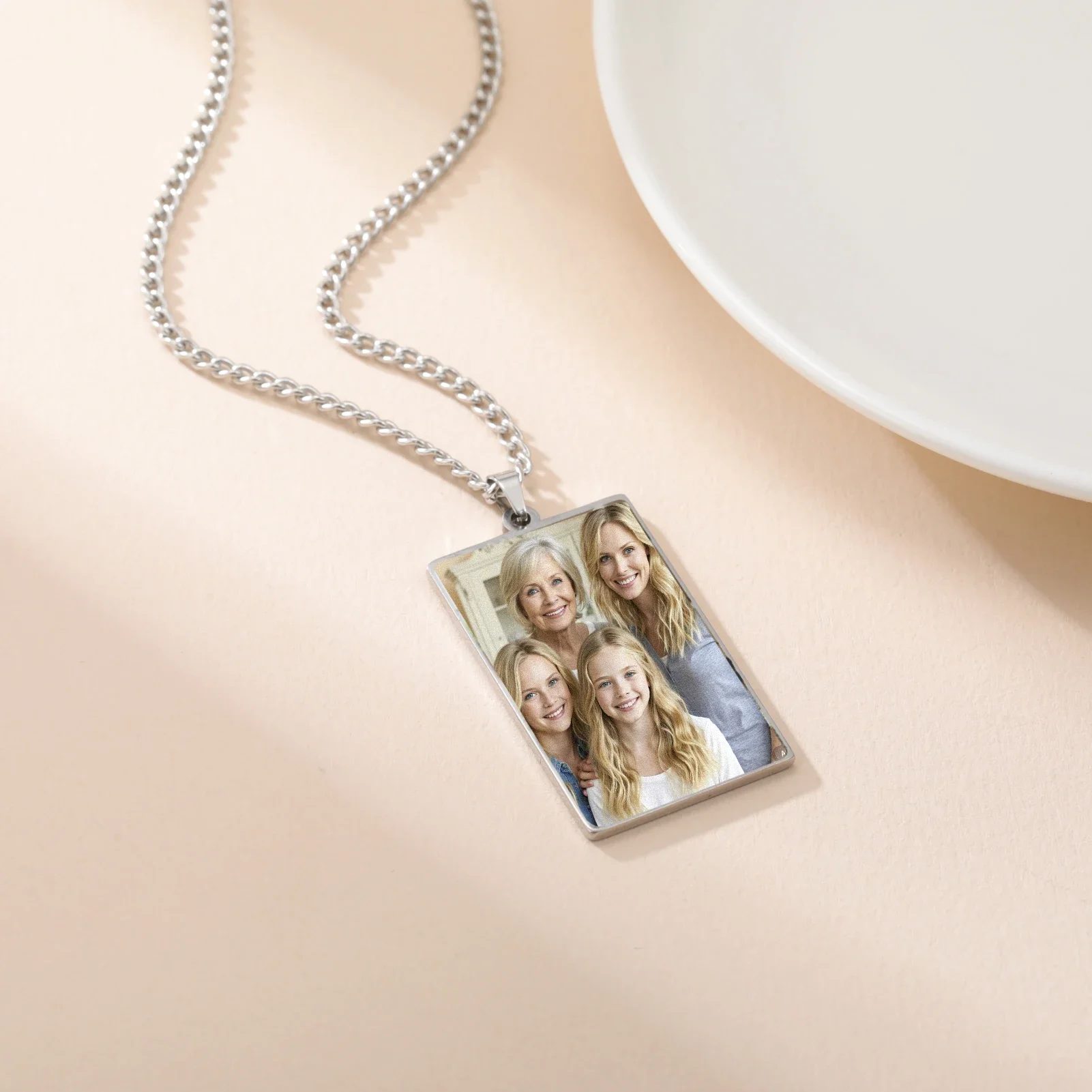 

Kkjoy Charming Color Printed Custom Necklace Exclusive Photo Pendant Necklace Recording Sweet Memories Essential Couples Friends