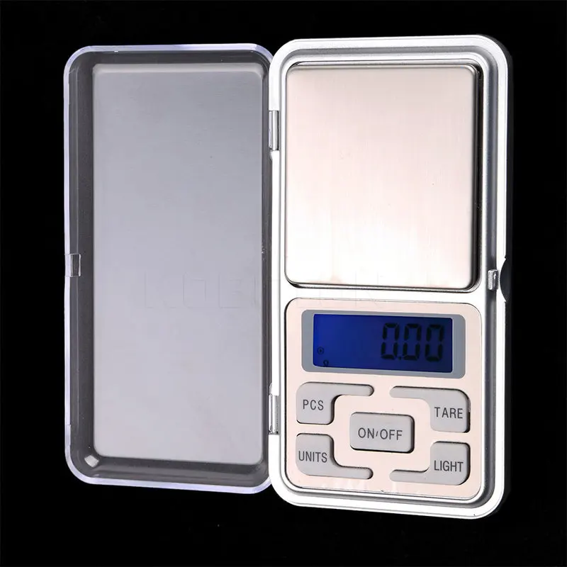 Portable 500g X 0.1g Pocket Digital Scale Tool LCD Electronic Jewelry Diamond Gold Herb Balance Weighting Scales Blue Backlight