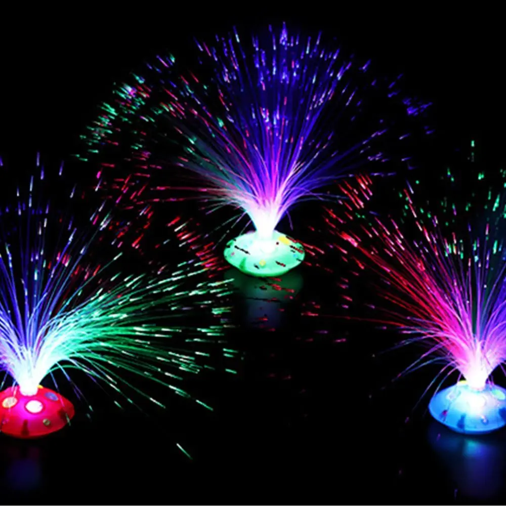 Colorido multicolor que cambia fiesta decoración navideña juguetes iluminados lámpara de fibra óptica luz nocturna luz LED