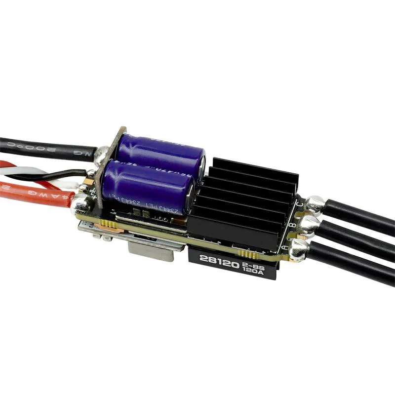 Controlador de velocidad eléctrico sin escobillas SQESC 28120 2-8S Lipo BLHeli_32 AM32 compatible con frecuencia PWM de 128KHz para Dron de carreras con visión en primera persona