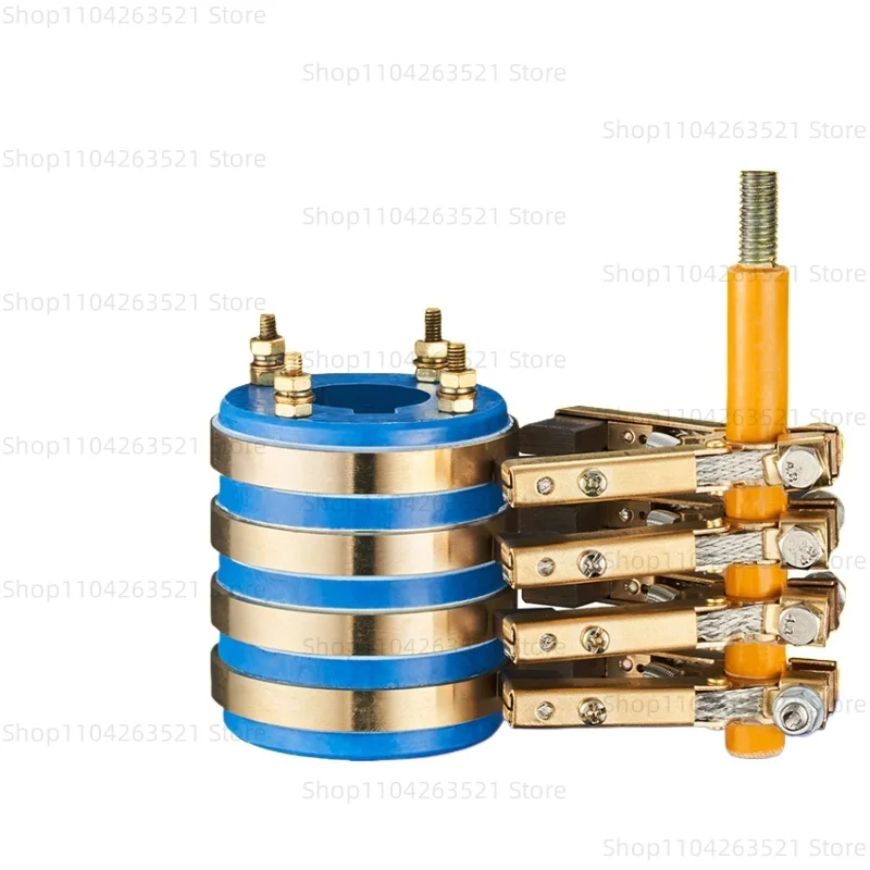 1 SET Four way collector ring assembly conductive slip ring / copper carbon brush support / return copper