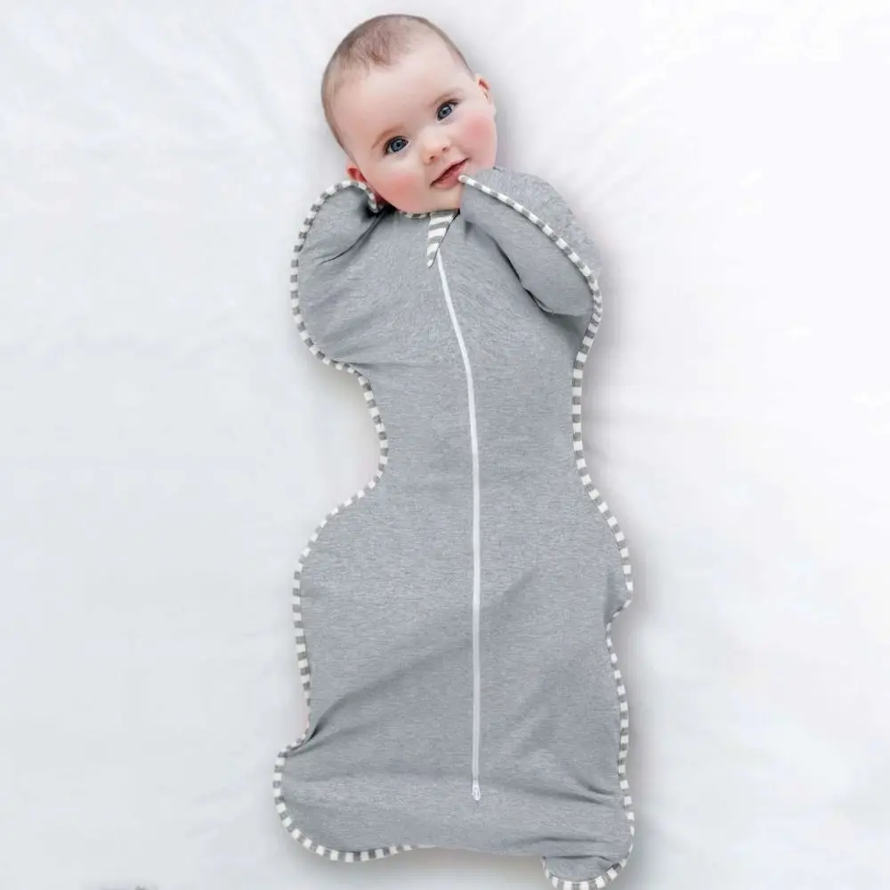 Jumpsuits Raised Hand Newborn Baby Blanket Cotton Elastic Swaddle Bags Sleeveless Anti-kick Infant Wrap Blanket Bedding