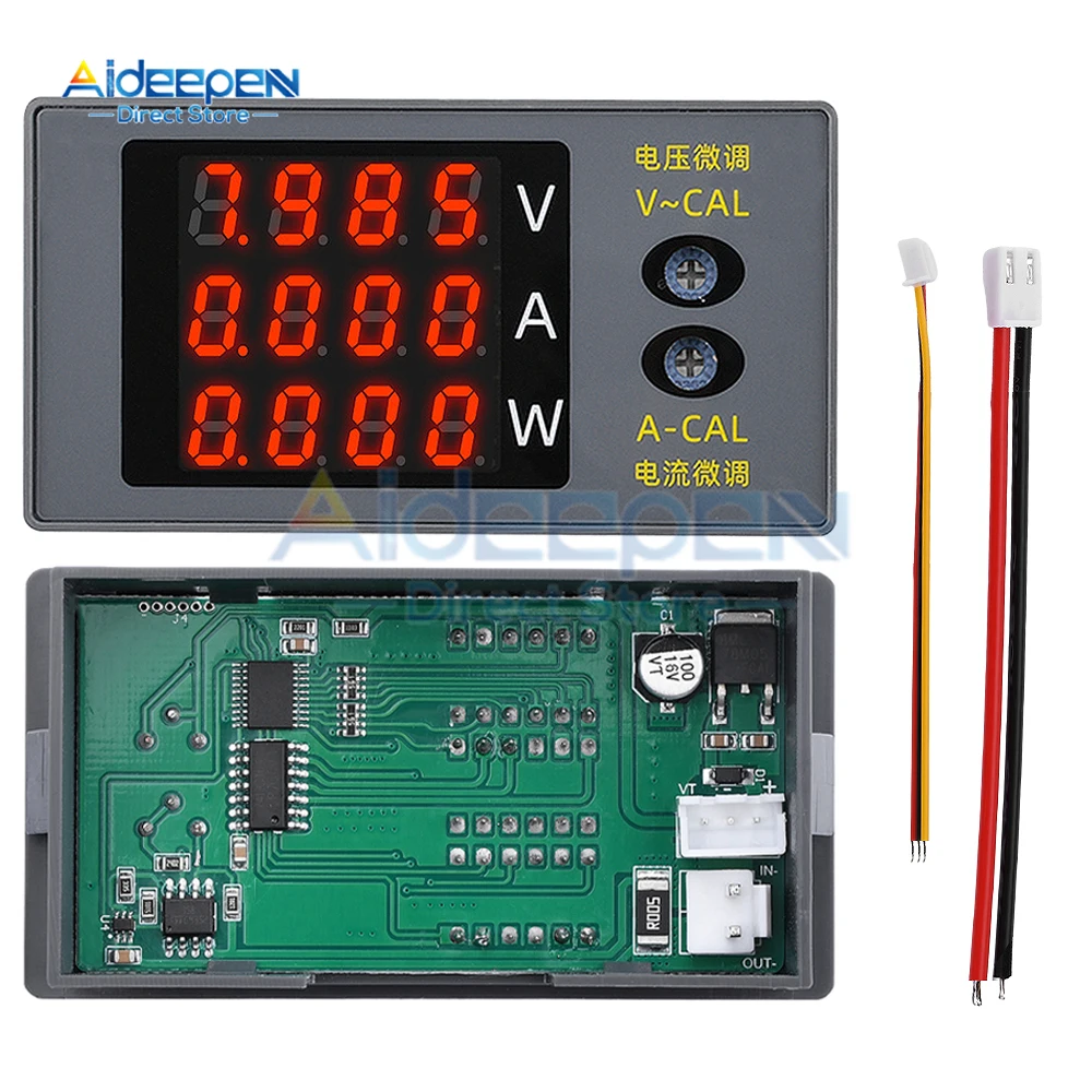 

3 in 1 DC LED Digital Voltmeter Current Power Meter Voltage Meter Amp Volt Ammeter Power Tester Detector DC 0-100V 10A 1000W