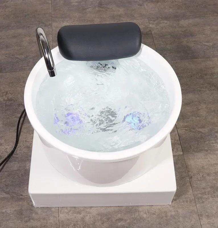 

Cross-border Beauty Salon Equipment Deluxe Pedicure Basin With Base Two Lights Nail Salon Pedicure Chair Foot Spa Bowl