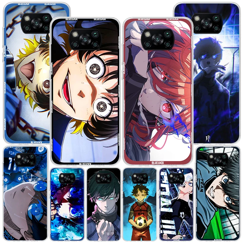 Japan Anime Blue Lock Phnoe Case for Xiaomi Poco X5 Pro X4 Gt X3 Nfc M5S M4 M3 M2 F3 F2 F1 Mi Note 10 Lite A2 A3 Unique Cover Co