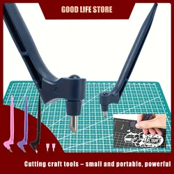 360˚ Rotating Paper Art Cutting Tool Stainless Steel Craft Knife Sticker Scrapbook Cutter DIY Art Knife Utility Cutting Knife