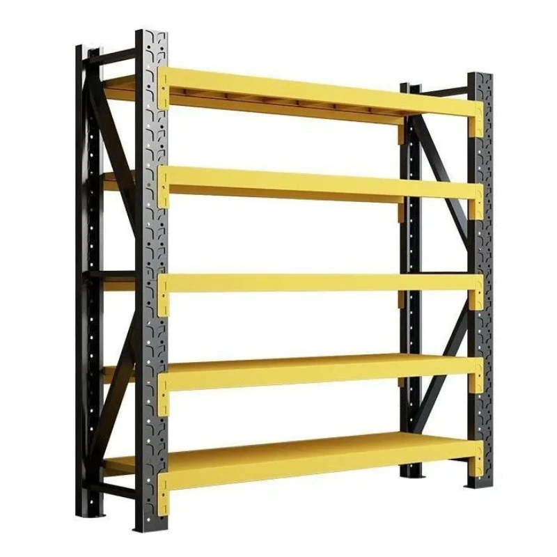 

Warehouse storage shelves Metal light shelves with floating brackets High quality