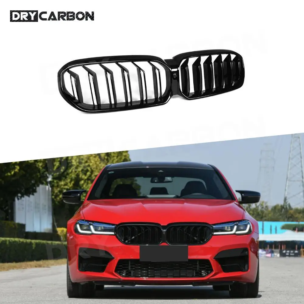 

for BMW 5 Series G30 G38 F90 M5 2020-2022 Gloss Black Front Grille Trim Strips Replacement Front Kidney Grille Hood Grills