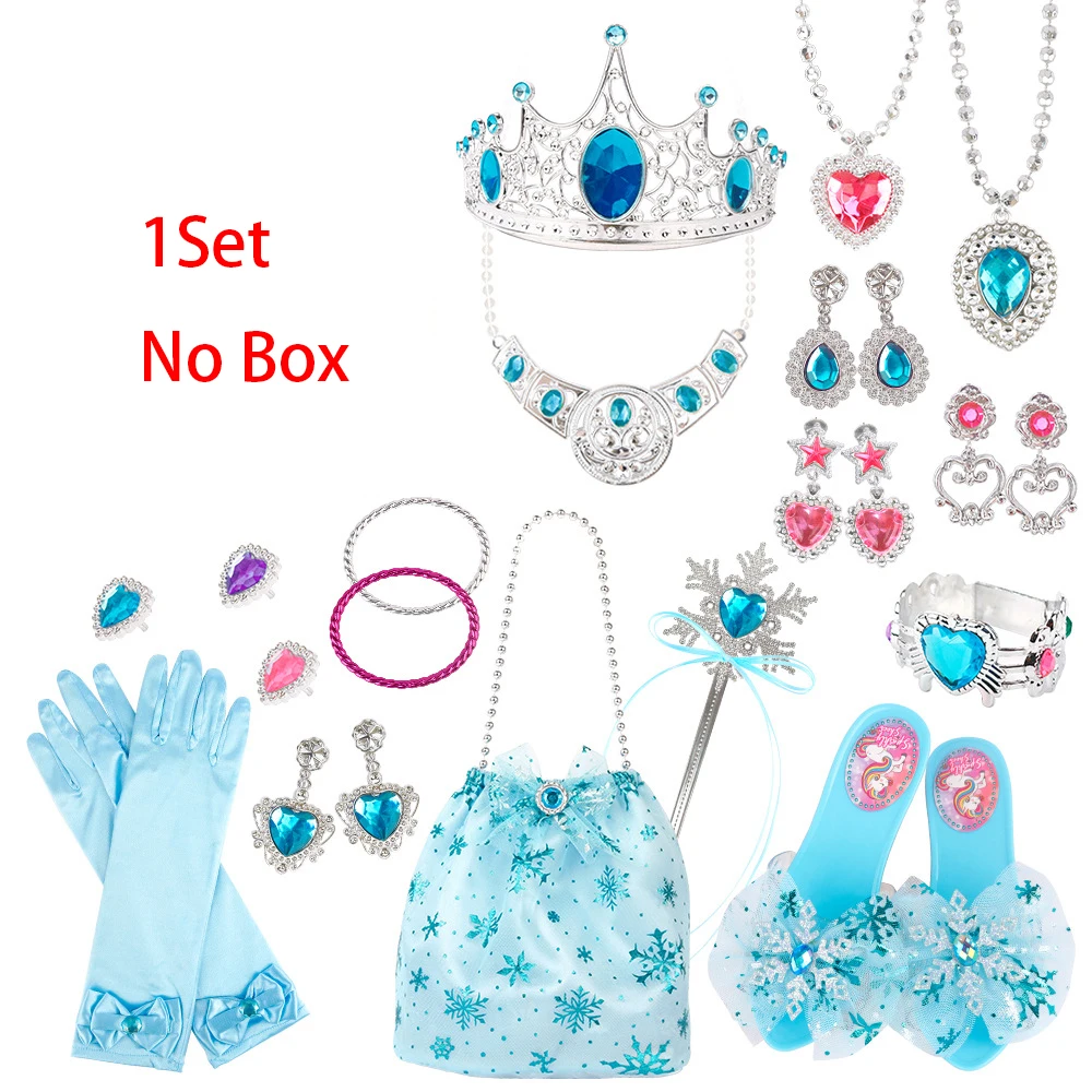 Mädchen Prinzessin Spielen Zuhause Schmuck Schöne Zauberstab Kristall Schuhe Krone Halskette Ring Tasche Set DIY Dress Up Spielzeug Geburtstag Geschenke