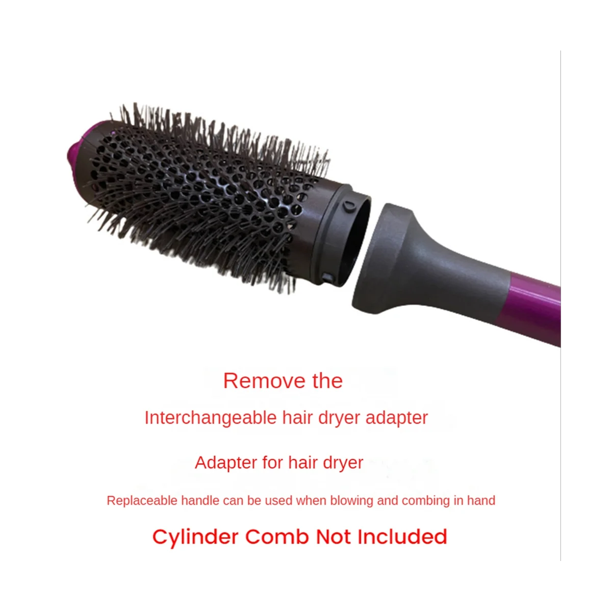A14G-For HD03/HD05/ HD08 Round Brush Comb Handle Cylinder Comb Hair Comb Detachable Handle Styling Tool