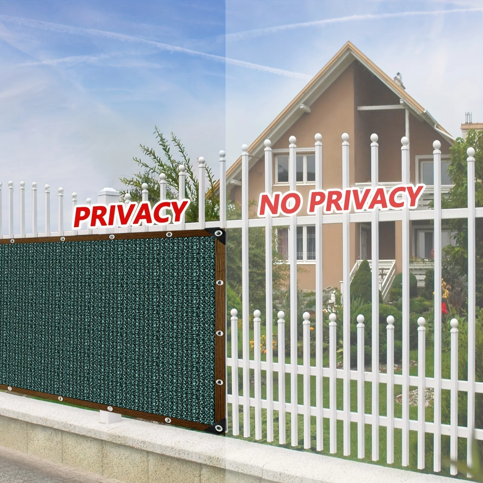 Outdoor Sun Shade Net, Plant Sun Shade Net with Eyelet Copper Fasteners, High-Density Mesh Fabric with Reinforced Corners, Uv Protection, Light Blocking and Breathable, Suitable for Terraces, Gardens, Greenhouses, Gazebos and Lawns