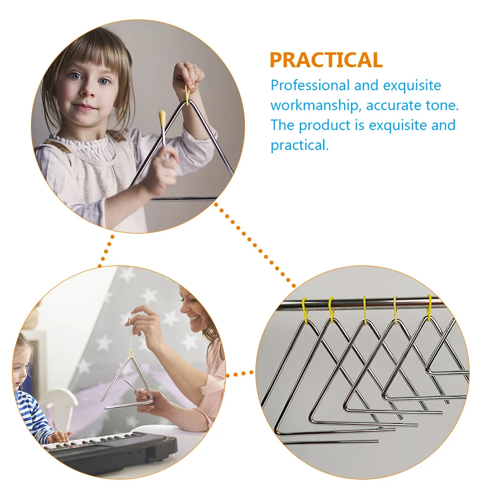 

6 Sets Percussion Triangle Bell Music Instrument Kids Musical Instruments Children for