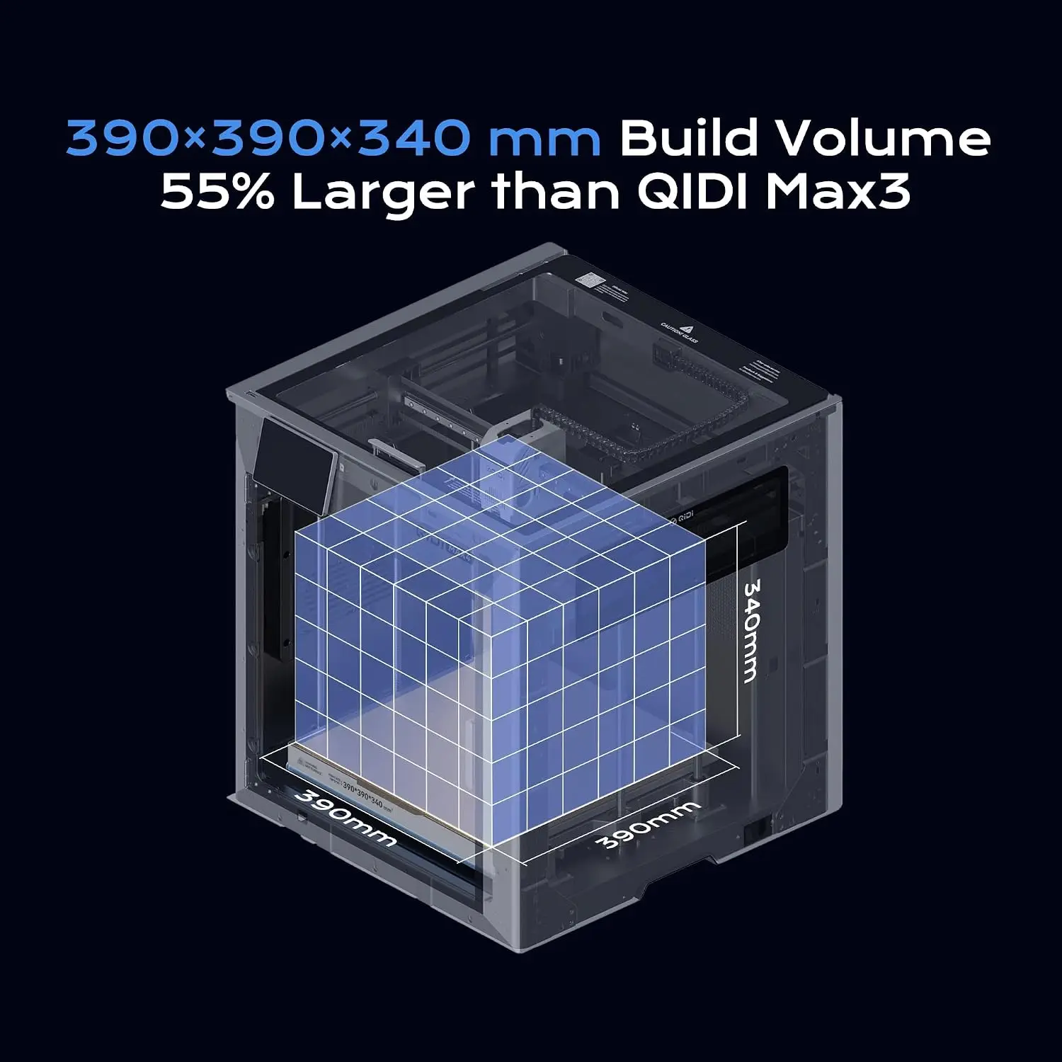 QIDI Max4 Combo 3D Printer, 390×390×340mm Build Volume, 65℃ Heated Chamber
