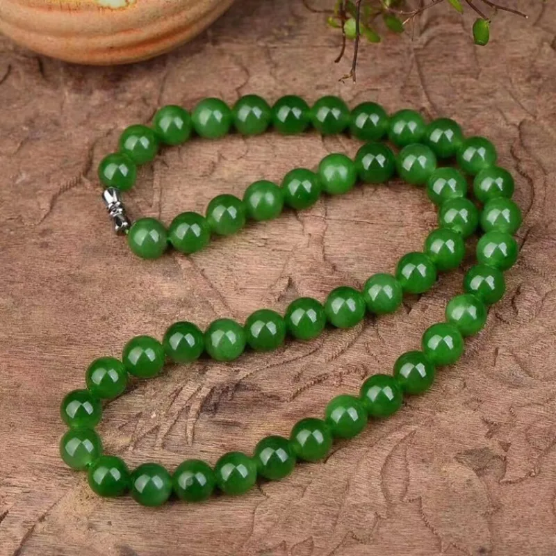 Spinach Green Quartz Rock Jade Necklace