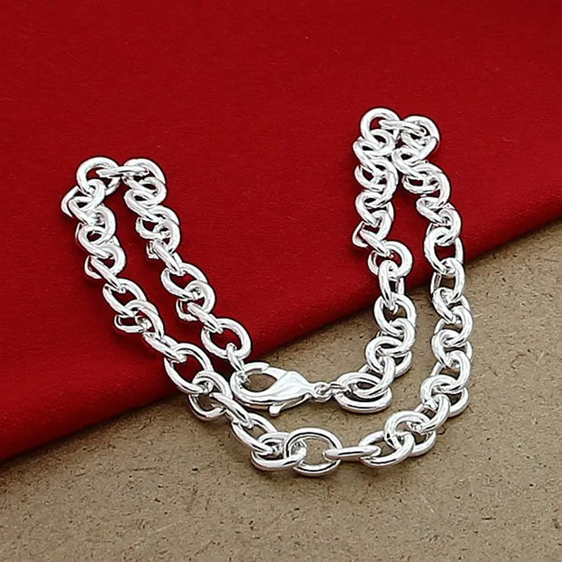 

Classic Basic Thick Lobster Clasp Men Necklace 925 Sterling Silver Chain Link Necklace Male Women Jewelry Gift