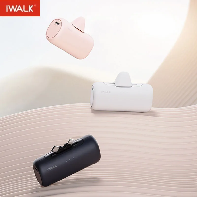 iWALK 5000 MAh Capsule Power Banks Portable Battery Fast Charge Portable External  for Lightning & Type-C Mobile Phone Powerbank