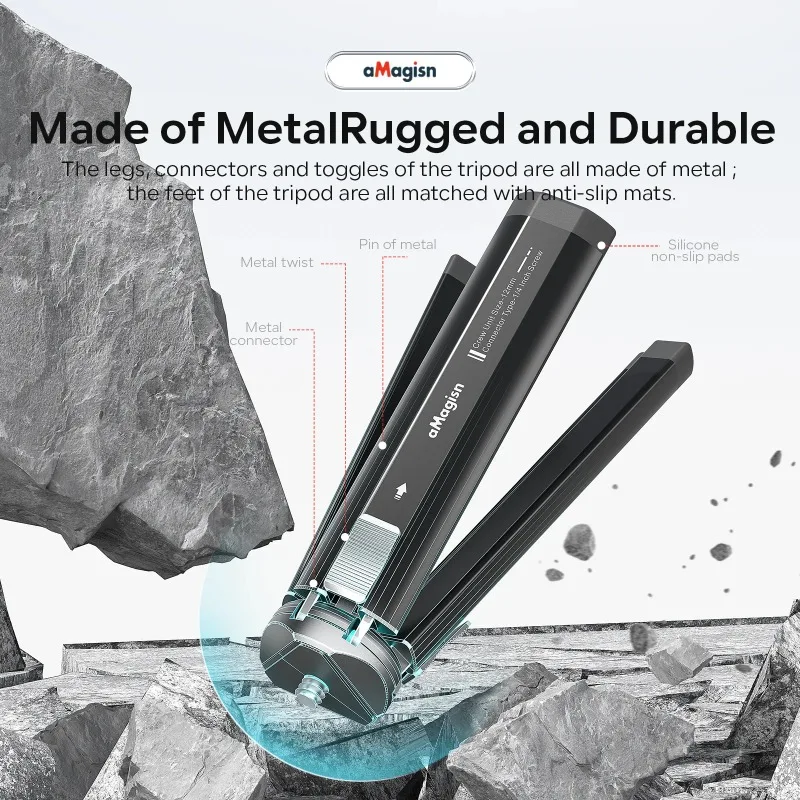 aMagisn Metall-Aluminium-Legierung Stativ für GoPro Hero/DJI OSMO/Insta360 Action Kamera Stativ Zubehör mit 1/4 Schraube