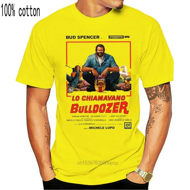 Man Clothing T Shirt Bud Spencer Italian Style Bulldozer Film Tv Amarcord Terence Hill Print T Shirt Men Hot