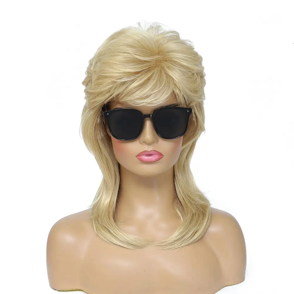 

Light Blonde 80s-90s Retro Emo Wig for Men, Women, and Halloween Costumes