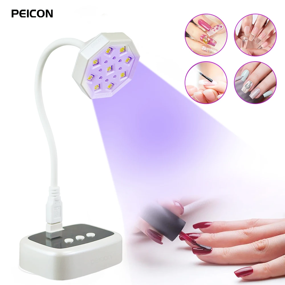 ポータブルUVライトネイルランプLEDネイルジェル乾燥機USB充電式マニキュア硬化ランプコードレスミニネイルアート乾燥センサーランプ