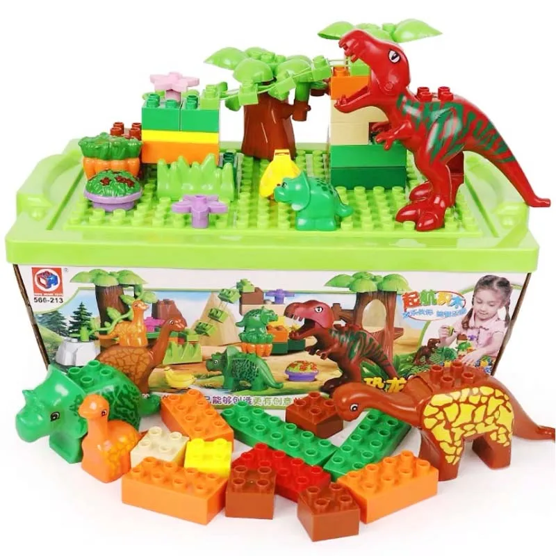 Creative Jurassic Dinosaur Paradise World Animal Forest Tree Kids Toys Building Blocks Animals Diy Assembled Bricks Boys Gifts