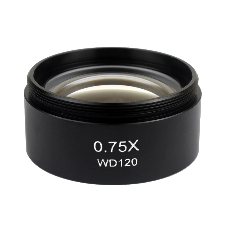 0.3X 0.5X 0.7X 0.75X 1X 1.5X 2.0X عدسة موضوعية مساعدة للتكبير مجهر ستيريو الموضوع 48 مللي متر للمجهر ثلاثي العينيات #6