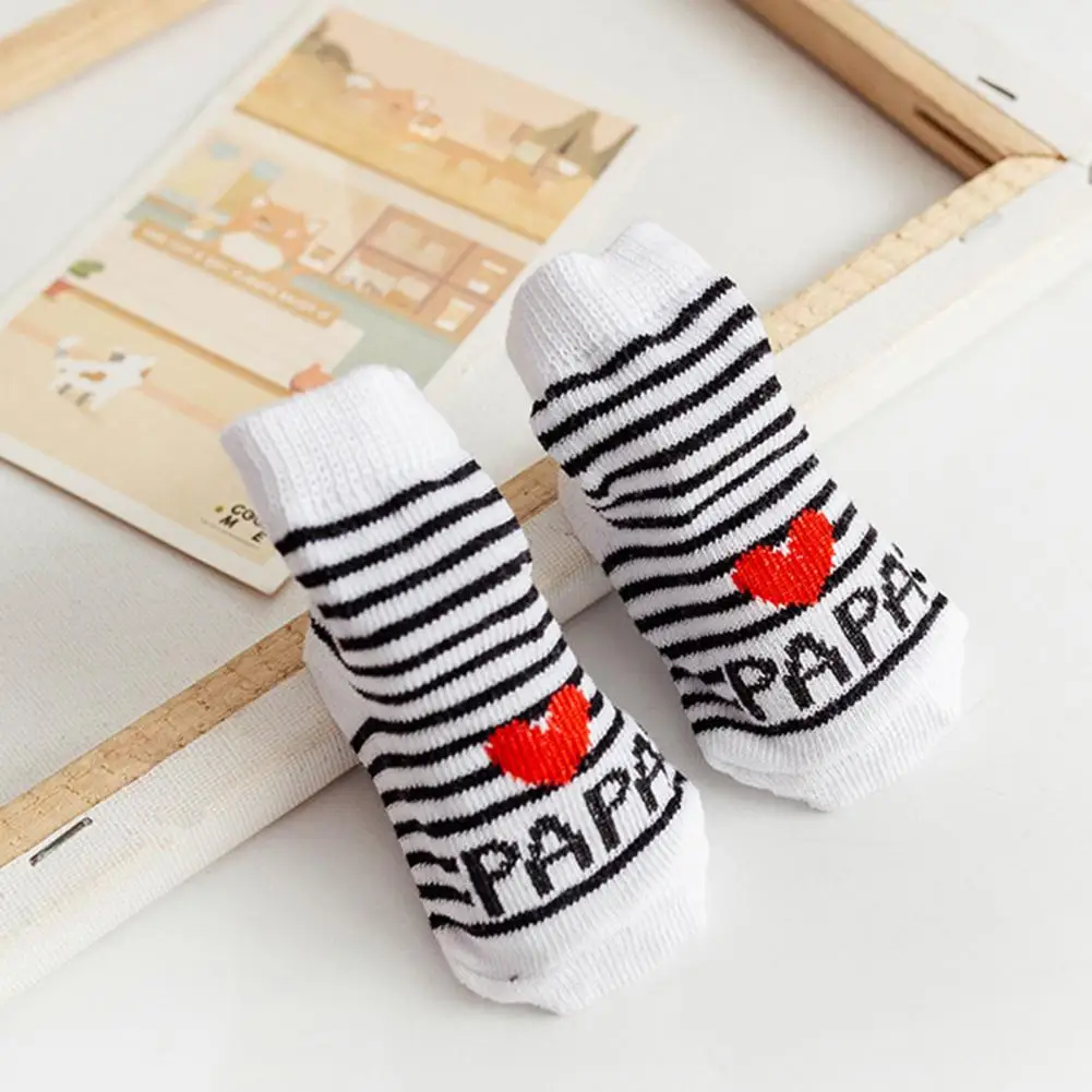 

Cotton Baby Socks Adorable Baby Socks Set for Newborns 0-6 Months I Love Dad/mom Pattern Cotton Striped Socks Cute for Girls