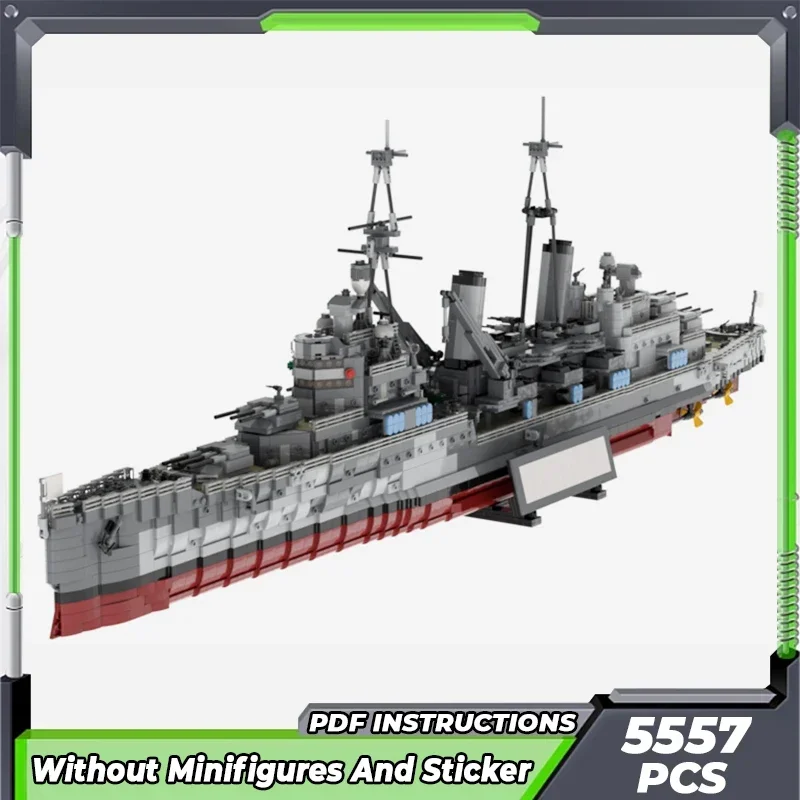 MOC 빌딩 브릭 군용 보트 모델, HMS 벨파스트 1939 WW2 기술, 모듈식 블록 선물, 어린이용 장난감, DIY 세트 조립