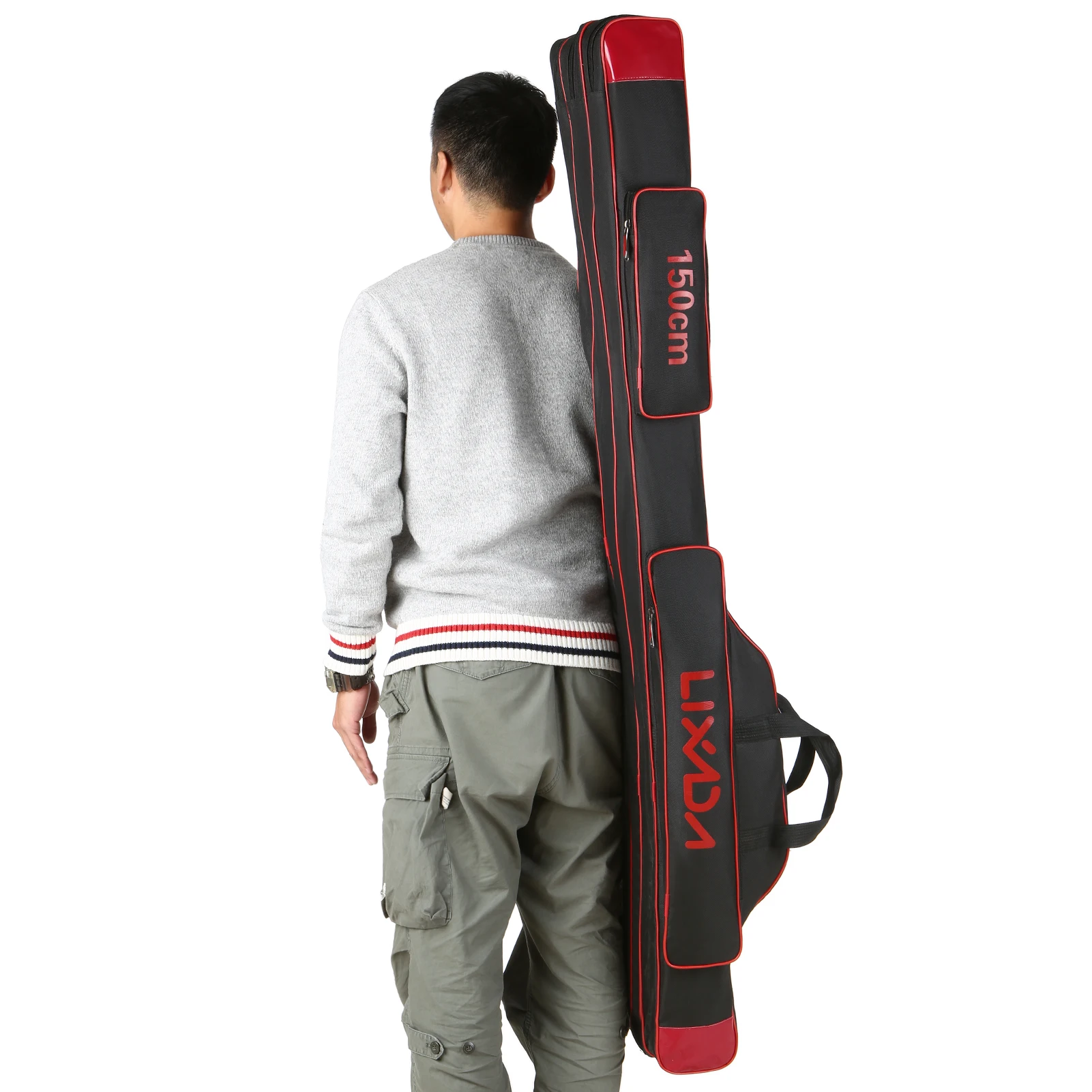 Lixada 150CM 3 Layer Fishing Pole Bag Portable Folding Rod Carry Case Fishing Reel Tackle Storage Bag Case fishing rod bag